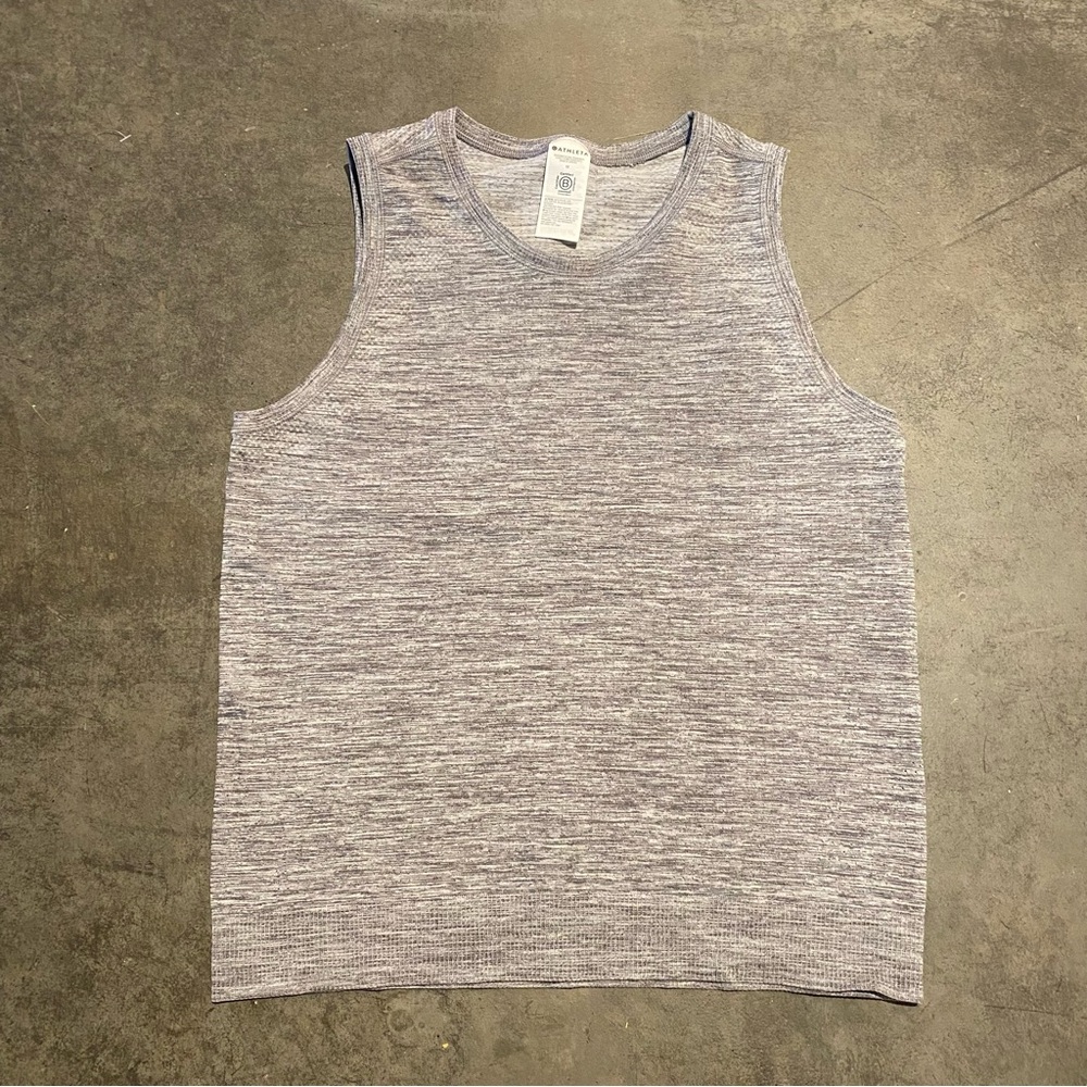 Athleta Sz Medium Grey Heathered In Motion Seamless Tank - Picture 2 of 6